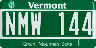 VT license plate NMW144