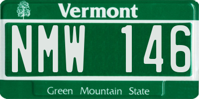 VT license plate NMW146