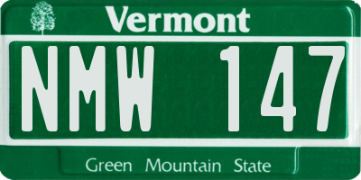 VT license plate NMW147