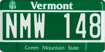 VT license plate NMW148