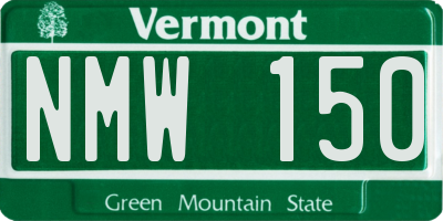 VT license plate NMW150