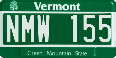 VT license plate NMW155