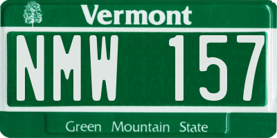 VT license plate NMW157