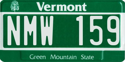 VT license plate NMW159