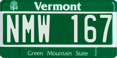 VT license plate NMW167