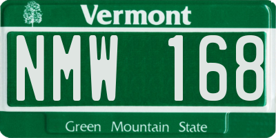 VT license plate NMW168