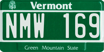VT license plate NMW169