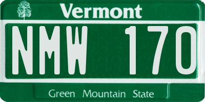 VT license plate NMW170