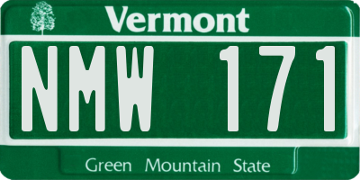 VT license plate NMW171
