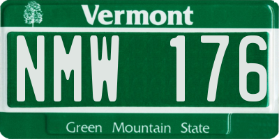 VT license plate NMW176