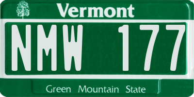 VT license plate NMW177