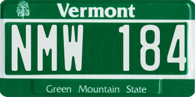 VT license plate NMW184