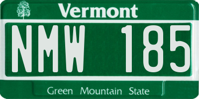 VT license plate NMW185