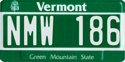 VT license plate NMW186