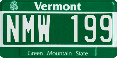 VT license plate NMW199