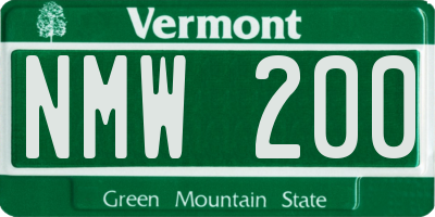 VT license plate NMW200