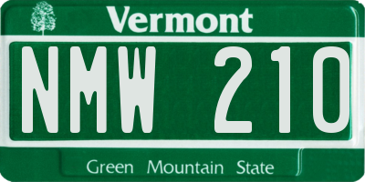 VT license plate NMW210