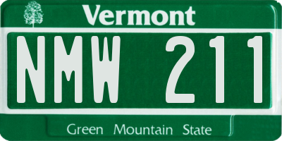 VT license plate NMW211