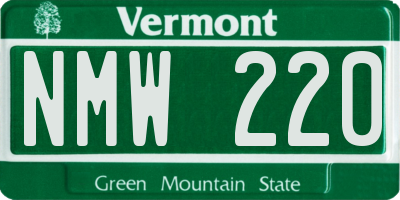 VT license plate NMW220