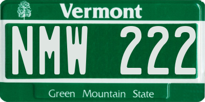 VT license plate NMW222