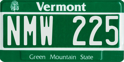 VT license plate NMW225