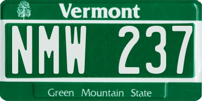 VT license plate NMW237