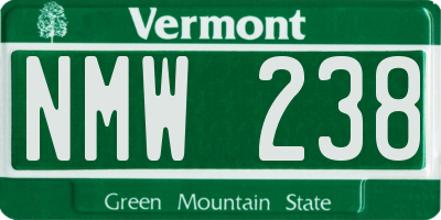 VT license plate NMW238