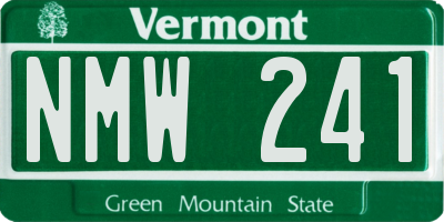 VT license plate NMW241