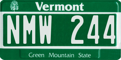 VT license plate NMW244