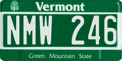 VT license plate NMW246