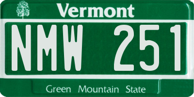 VT license plate NMW251