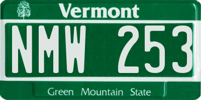 VT license plate NMW253