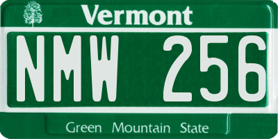 VT license plate NMW256