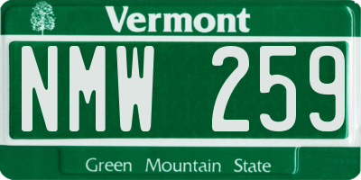 VT license plate NMW259