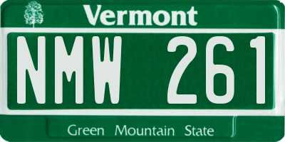 VT license plate NMW261