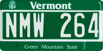 VT license plate NMW264