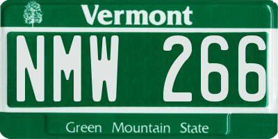 VT license plate NMW266