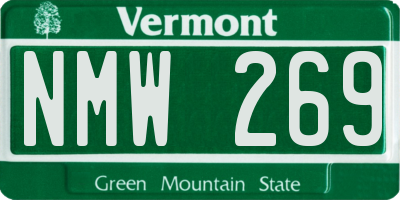 VT license plate NMW269
