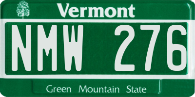 VT license plate NMW276