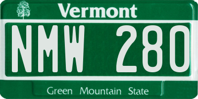 VT license plate NMW280