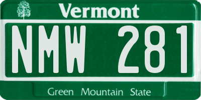 VT license plate NMW281