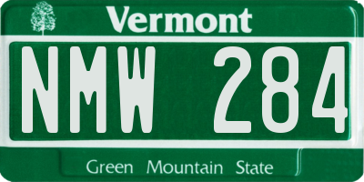 VT license plate NMW284