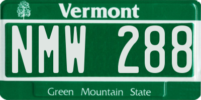 VT license plate NMW288