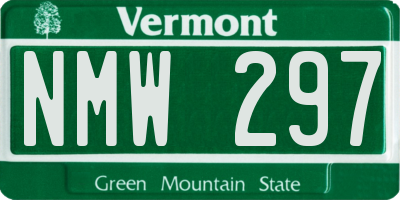 VT license plate NMW297