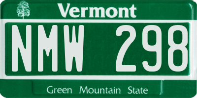 VT license plate NMW298