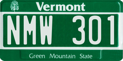 VT license plate NMW301
