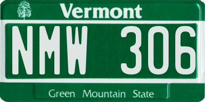 VT license plate NMW306