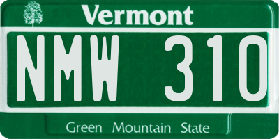 VT license plate NMW310