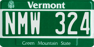 VT license plate NMW324