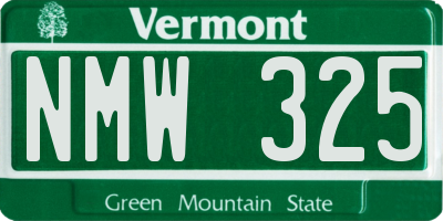 VT license plate NMW325